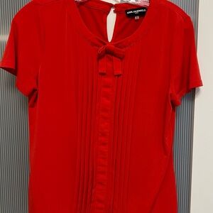 Karl Lagerfeld Vibrant Red Blouse with Bow Detail